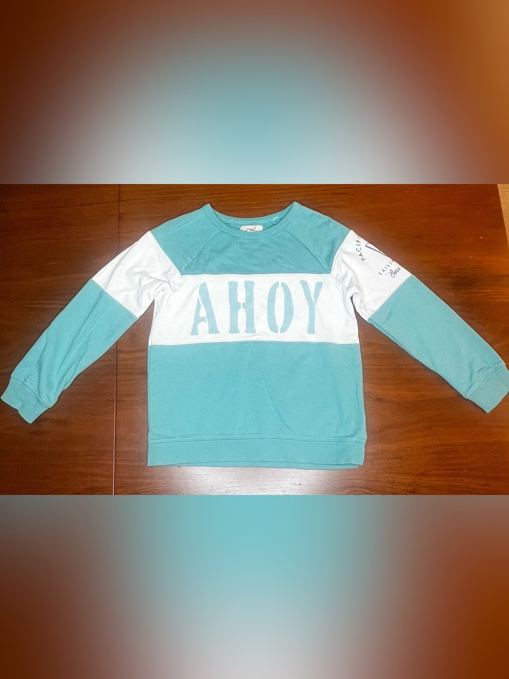 Peek Teal & White 'AHOY' Kids Sweatshirt